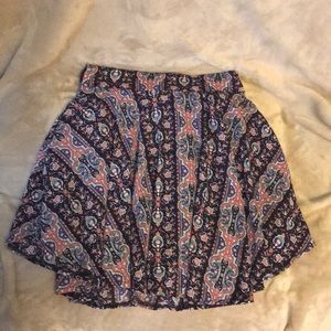 Charlotte Russe patterned mini skater skirt